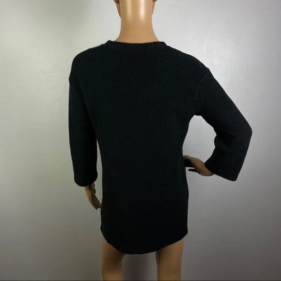 REFORMATION BLACK RIBBED PULLOVER SWEATER - Picture 6 of 7